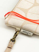 sac "Kumi"- serie "nomura blanc" anse bronze - tissu contemporain japonais