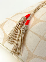 sac "Kumi"- serie "nomura blanc" anse bronze - tissu contemporain japonais