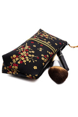 Trousse à maquillage S,M + Pinceau - Madame Butterfly/noir - tissu japonais