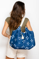 Sac Kawaï L - shibori bleu denim - tissu japonais