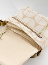 sac baby annā - série "nomura blanc" bandoulière bronze - tissu japonais contemporain