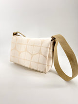 sac baby annā - série "nomura blanc" bandoulière bronze - tissu japonais contemporain