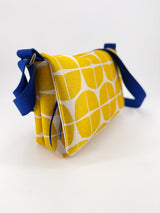 sac baby annā - série "nomura" jaune/ bandoulière bleu roi - tissu japonais contemporain