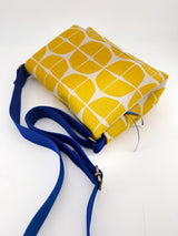 sac baby annā - série "nomura" jaune/ bandoulière bleu roi - tissu japonais contemporain