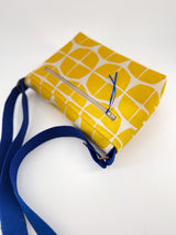 sac baby annā - série "nomura" jaune/ bandoulière bleu roi - tissu japonais contemporain