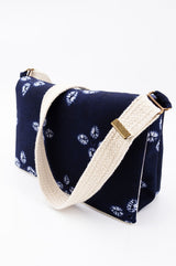 sac baby annā - motif shibori bleu nuit - tissu japonais
