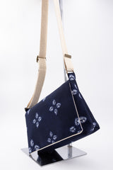sac baby annā - motif shibori bleu nuit - tissu japonais