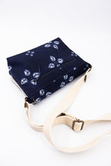 sac baby annā - motif shibori bleu nuit - tissu japonais