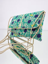 sac "geisha"  - Plum vert - coton&lin - tissu japonais