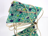 sac "geisha"  - Plum vert - coton&lin - tissu japonais