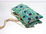 sac "geisha"  - Plum vert - coton&lin - tissu japonais