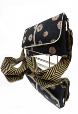 sac geisha - uni noir - bandoulière chevron