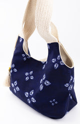 Sac Kawaï S - shibori bleu nuit - tissu japonais