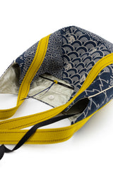 sac "Kumi"- Indigo "multi motifs" - tissu tradionnel japonais