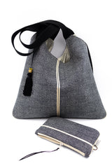 sac "Kumi"- motif samekomon - tissu traditionnel japonais