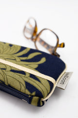 Etui à lunette - blue kiku - tissu traditionnel Japonais