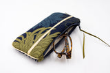 Etui à lunette - blue kiku - tissu traditionnel Japonais