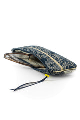 Etui à lunette - indigo "floral" traditionnel - tissu japonais