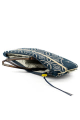 Etui à lunette - indigo "multi motifs" traditionnel - tissu japonais