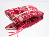 étui lunettes - Plum rose - coton&lin - tissu japonais