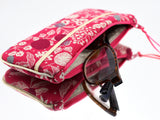 étui lunettes - Plum rose - coton&lin - tissu japonais