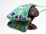 étui lunettes  - Plum vert - coton&lin - tissu japonais