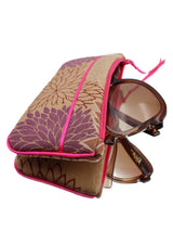 Etui lunettes - Kiku beige/fushia