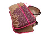 Etui lunettes - Kiku beige/fushia
