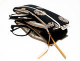 Etui lunettes - motif UNI - noir& blanc