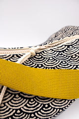 sac "moon bag" - motif vague - tissu traditionnel japonais