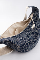 sac moon bag - motif "floral" traditionnel - tissu japonais