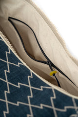 sac moon bag - indigo "multi motifs" traditionnel - tissu japonais