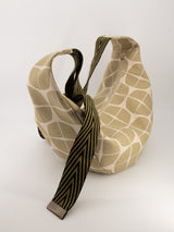 Sac "Moon bag" - série "nomura" kaki/beige - tissu japonais contemporain
