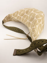 Sac "Moon bag" - série "nomura" kaki/beige - tissu japonais contemporain