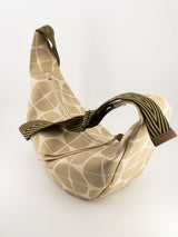Sac "Moon bag" - série "nomura" kaki/beige - tissu japonais contemporain