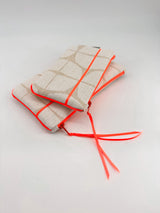 pochettes - 3 tailles -serie "nomura blanc" fluo - tissu japonais contemporain