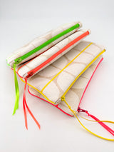 pochettes - 3 tailles -serie "nomura blanc" fluo - tissu japonais contemporain