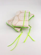pochettes - 3 tailles -serie "nomura blanc" fluo - tissu japonais contemporain