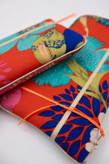pochettes - 3 tailles - "kimono rouge" - tissu japonais