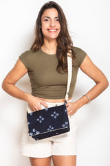 sac baby annā - motif shibori bleu nuit - tissu japonais
