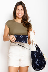 Sac Kawaï L - shibori bleu nuit - tissu japonais