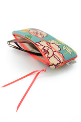 Etui à lunette - serie "kimono"bleu/ rose fluo - tissu Japonais
