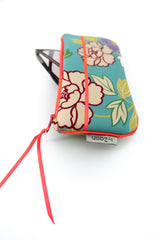 Etui à lunette - serie "kimono"bleu/ rose fluo - tissu Japonais