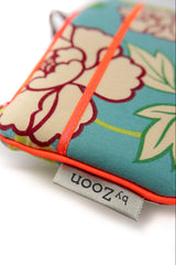 Etui à lunette - serie "kimono"bleu/ rose fluo - tissu Japonais
