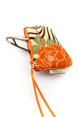 Etui à lunette - serie "kimono"orange - tissu Japonais