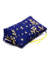 Trousse à maquillage S,M + Pinceau - Madame Butterfly/bleu - tissu japonais