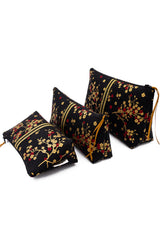 Trousse à maquillage S,M + Pinceau - Madame Butterfly/noir - tissu japonais