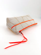 Trousse à maquillage S,M + Pinceau - série "Nomura blanc"/ fluo - Tissu japonais contemporain
