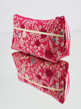 trousse S,M,L  - Plum rose ou vert - coton&lin - tissu japonais