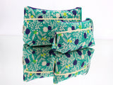trousse S,M,L  - Plum rose ou vert - coton&lin - tissu japonais